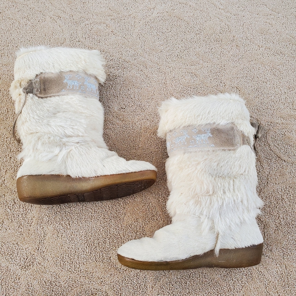 Tecnica White Fur Ankle Boots